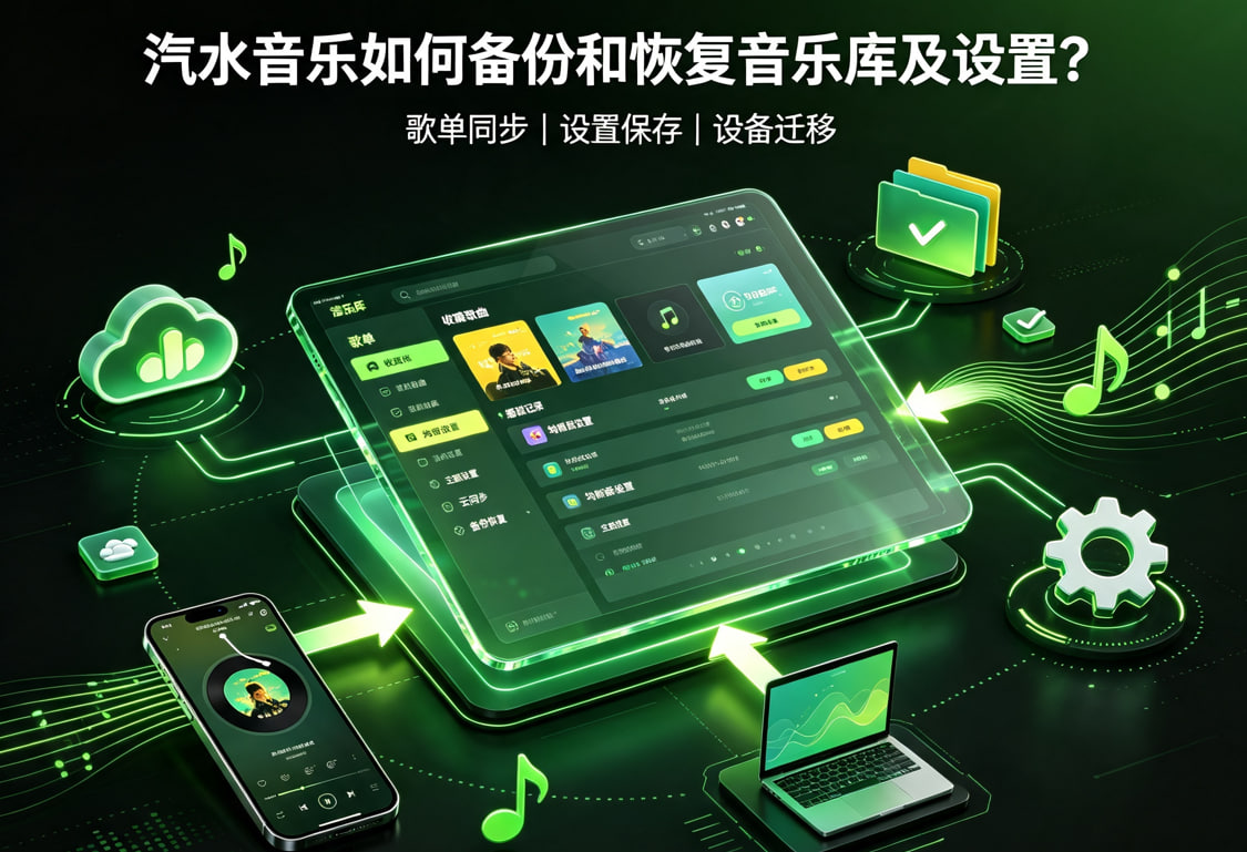 汽水音乐如何备份和恢复音乐库及设置？