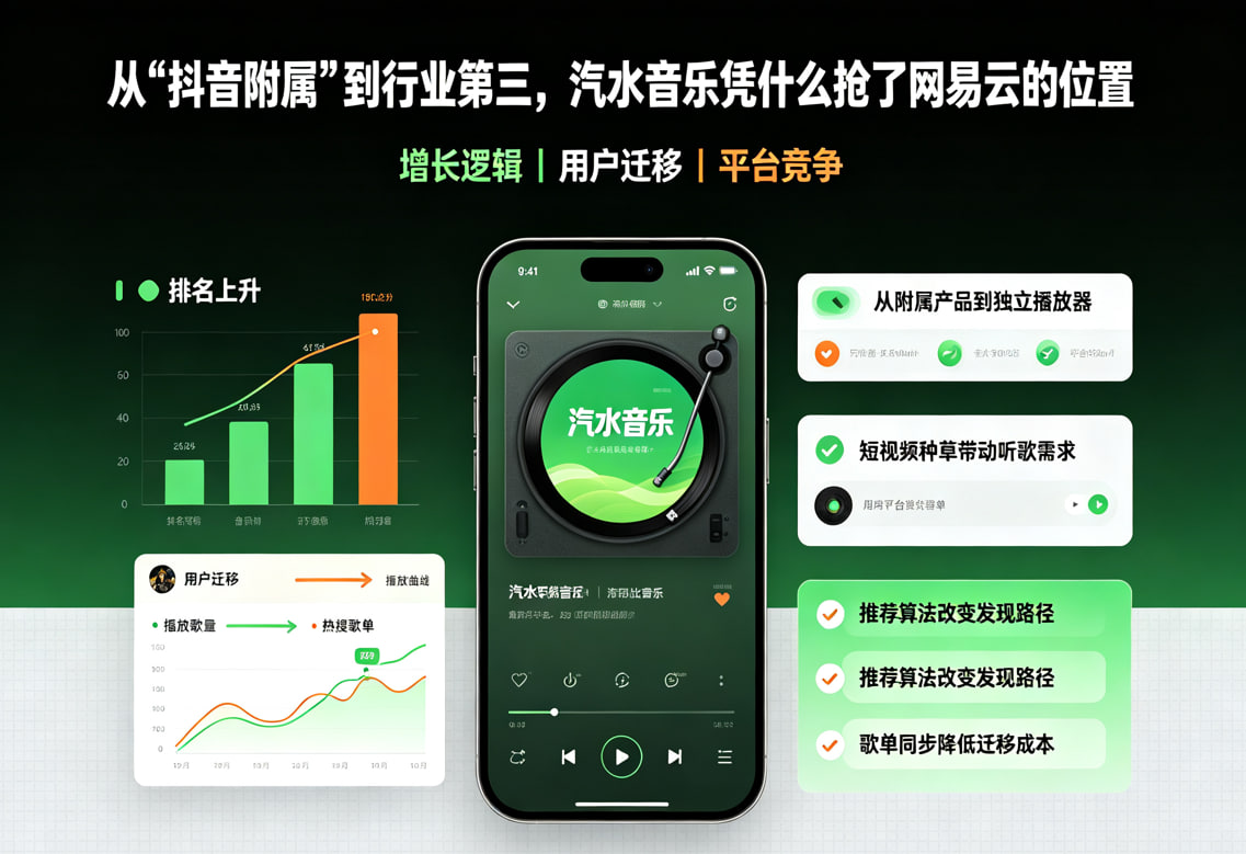 从“抖音附属”到行业第三，汽水音乐凭什么抢了网易云的位置